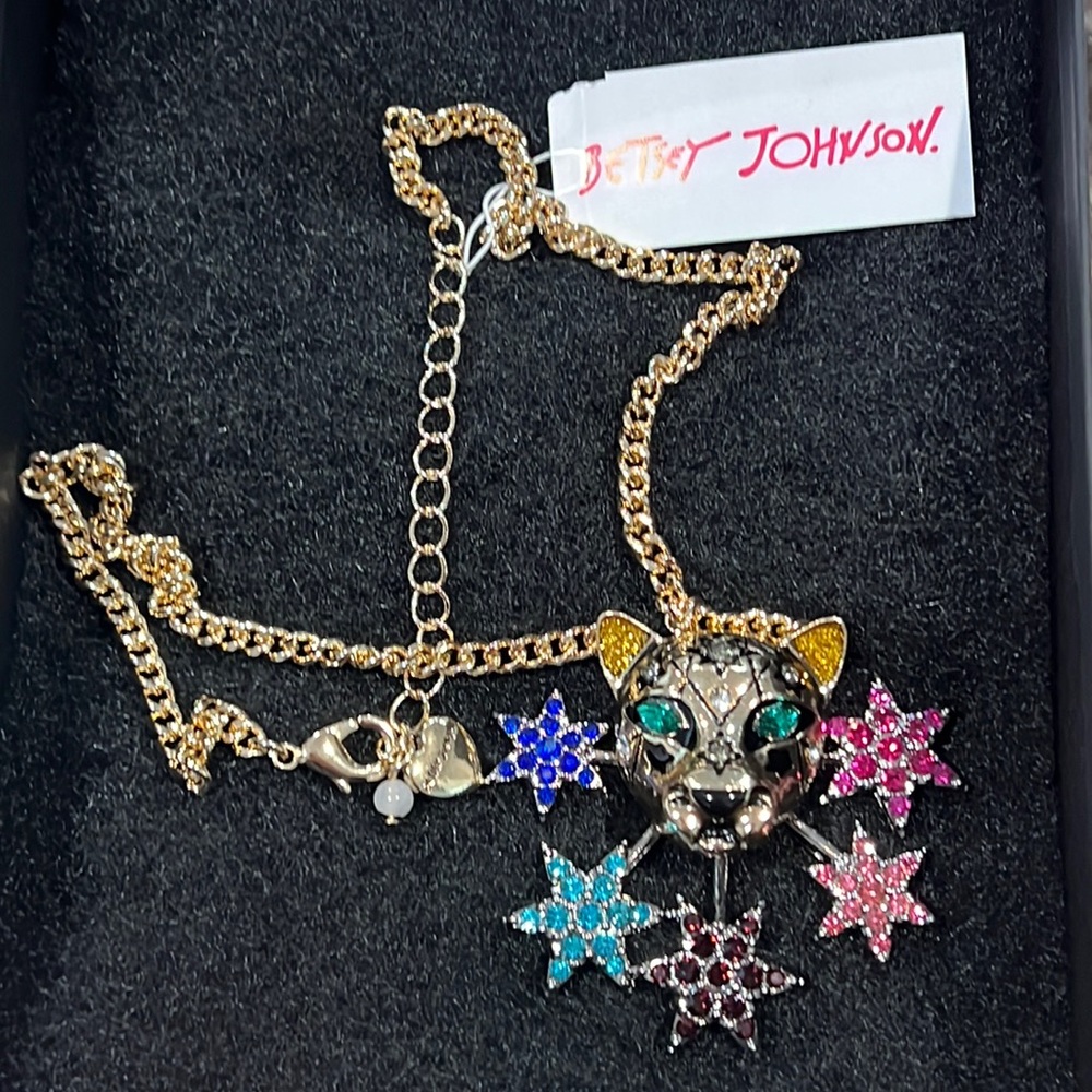 Betsey Johnson, Kat, crystal rock ‘n’ roll necklace. NWT